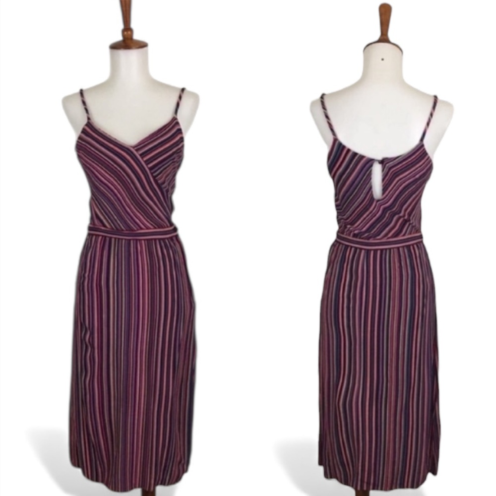 Vintage Striped Skirt Set Women’s XS V-Neck Tank Pencil 70s 80s‎